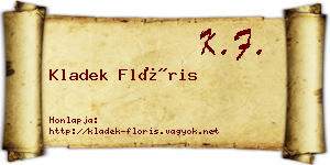 Kladek Flóris névjegykártya